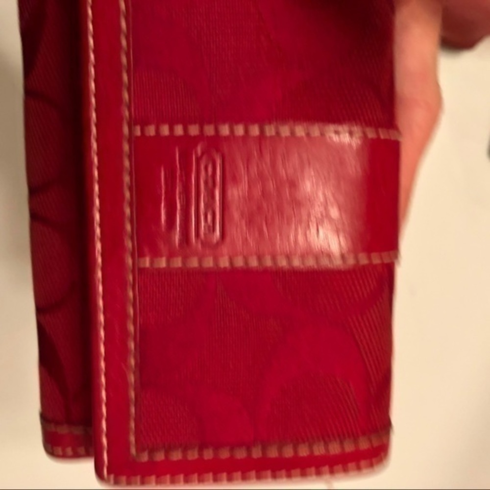 Coach vintage y2k rare Signature red compact mini wallet - Picture 5 of 13